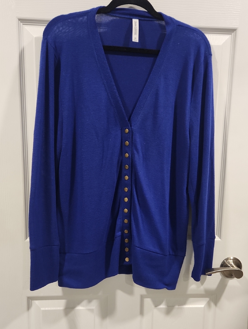 Zenana Outfitters Royal Blue Button-Front V-Neck Cardigan